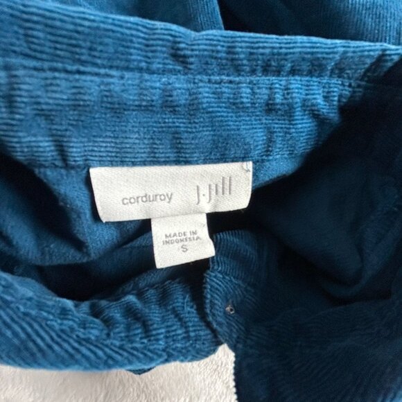 J. Jill Womens Blue Corduroy Button-Up Tunic Top Shirt Small Long Sleeve Casual - Picture 3 of 9